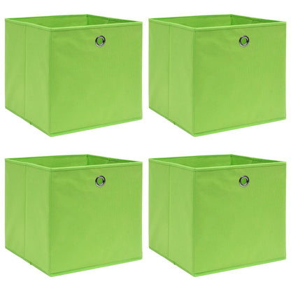 Storage Boxes 4 pcs Green 32x32x32 cm Fabric