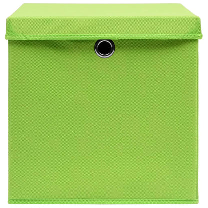 Storage Boxes with Lids 4 pcs Green 32x32x32 cm Fabric
