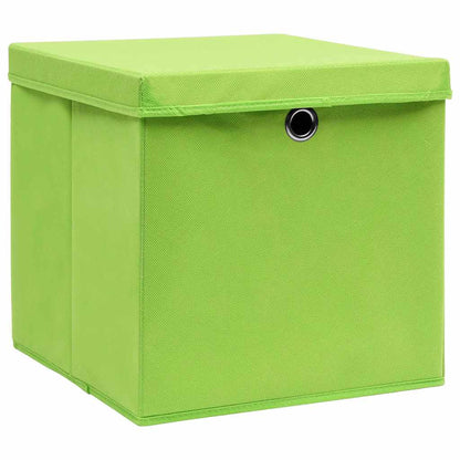 Storage Box | Set of 10 | Green | Non-woven fabric (100% polyester)