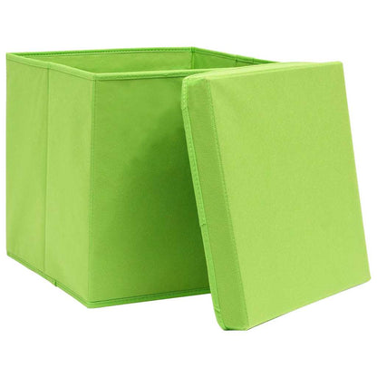 Storage Box | Set of 10 | Green | Non-woven fabric (100% polyester)