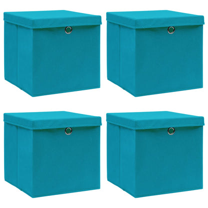 Storage Box | Set of 4 | Baby Blue | Non-Woven Fabric (100% Polyester)