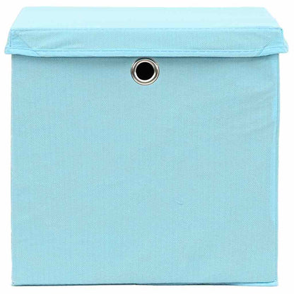 Storage Boxes with Lids 10 pcs Baby Blue 32x32x32 cm Fabric
