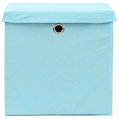 Storage Boxes with Lids 10 pcs Baby Blue 32x32x32 cm Fabric