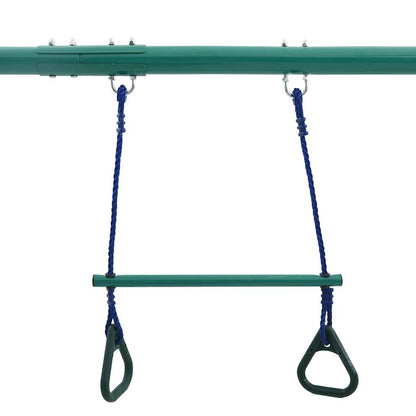 92315 vidaXL Swing Set with Gymnastic Rings and 4 Seats Steel