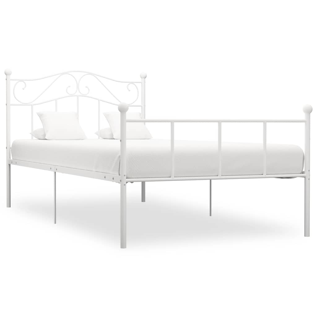 Bed Frame without Mattress White Metal 90x200 cm