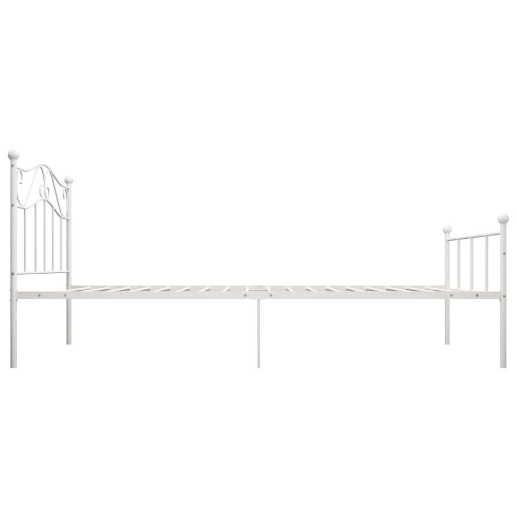 Bed Frame without Mattress White Metal 90x200 cm