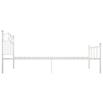 Bed Frame without Mattress White Metal 90x200 cm