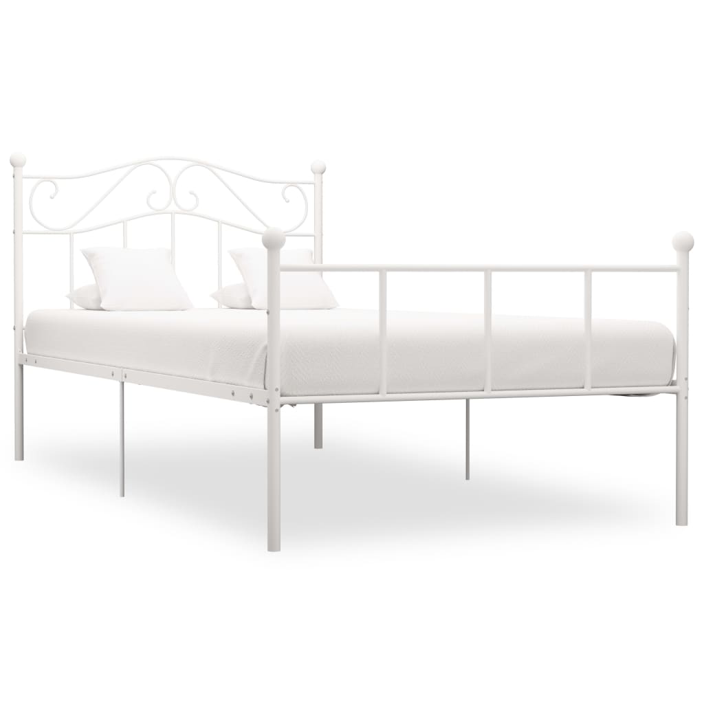 Bed Frame | White | Metal | Single |  Durable  | Bed Frame | Rectangular