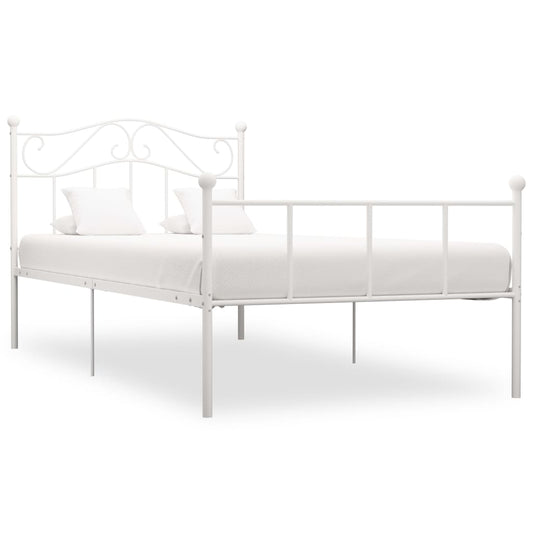 Bed Frame | White | Metal | Single |  Durable  | Bed Frame | Rectangular