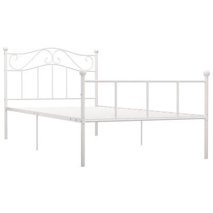 Bed Frame | White | Metal | Single |  Durable  | Bed Frame | Rectangular