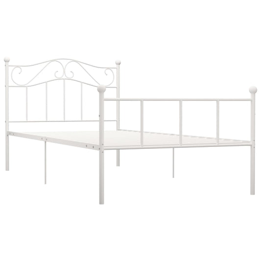 Bed Frame | White | Metal | Single |  Durable  | Bed Frame | Rectangular