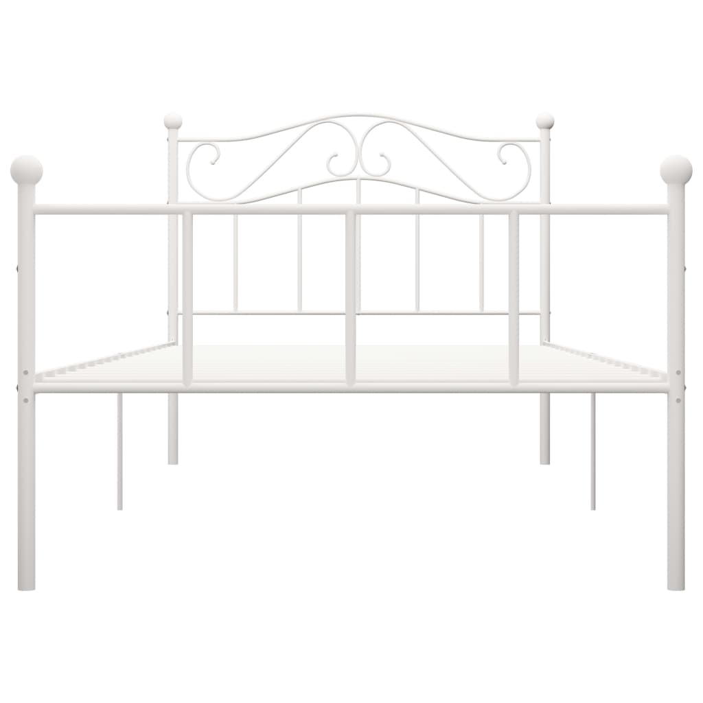 Bed Frame | White | Metal | Single |  Durable  | Bed Frame | Rectangular
