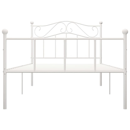 Bed Frame | White | Metal | Single |  Durable  | Bed Frame | Rectangular