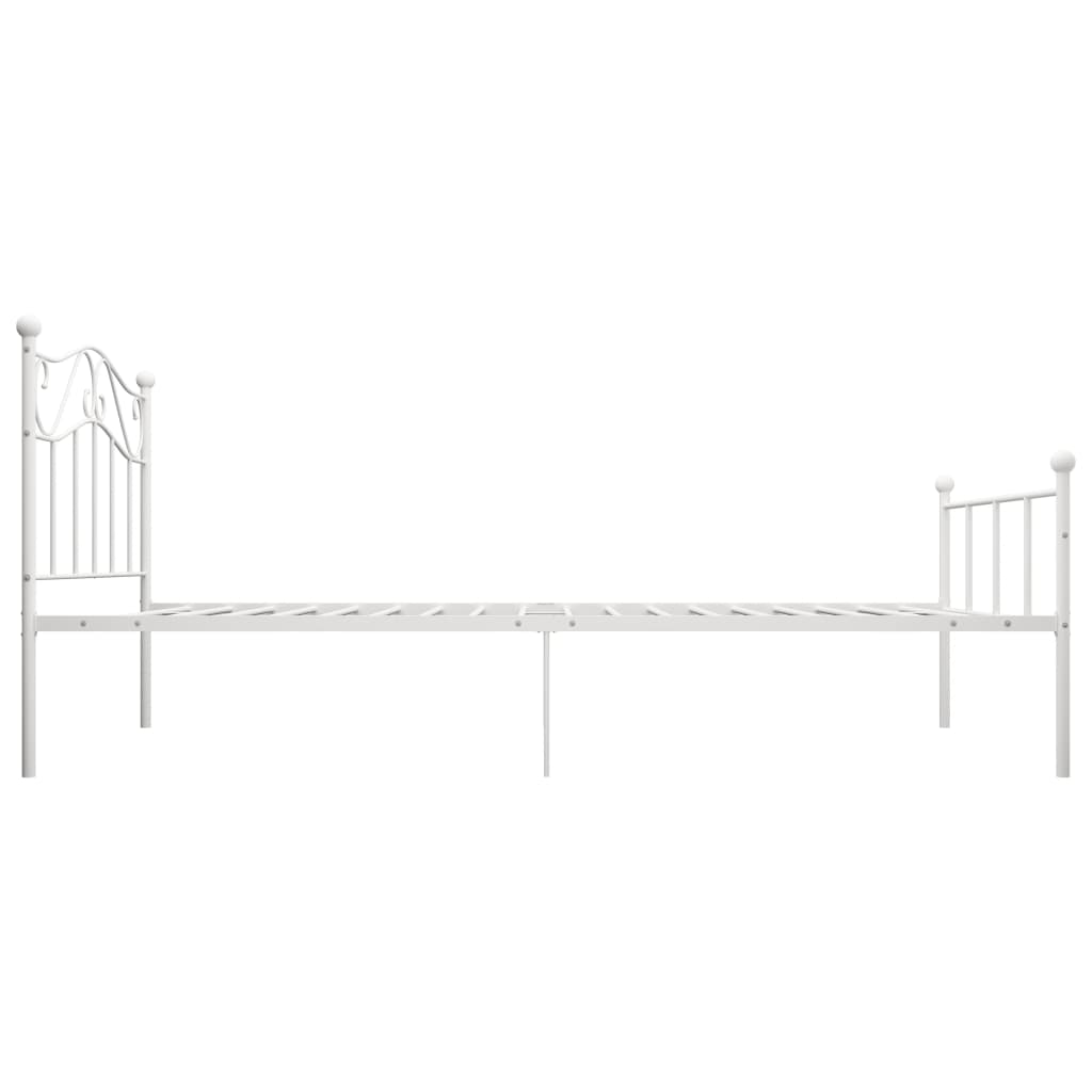 Bed Frame | White | Metal | Single |  Durable  | Bed Frame | Rectangular