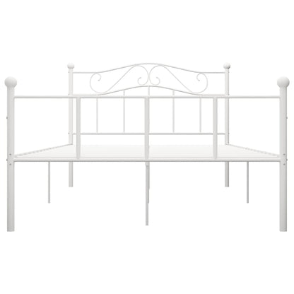 284518 vidaXL Bed Frame without Mattress White Metal 120x200 cm