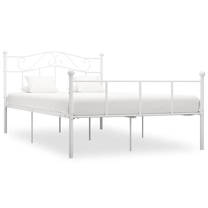 284519 vidaXL Bed Frame without Mattress White Metal 140x200 cm