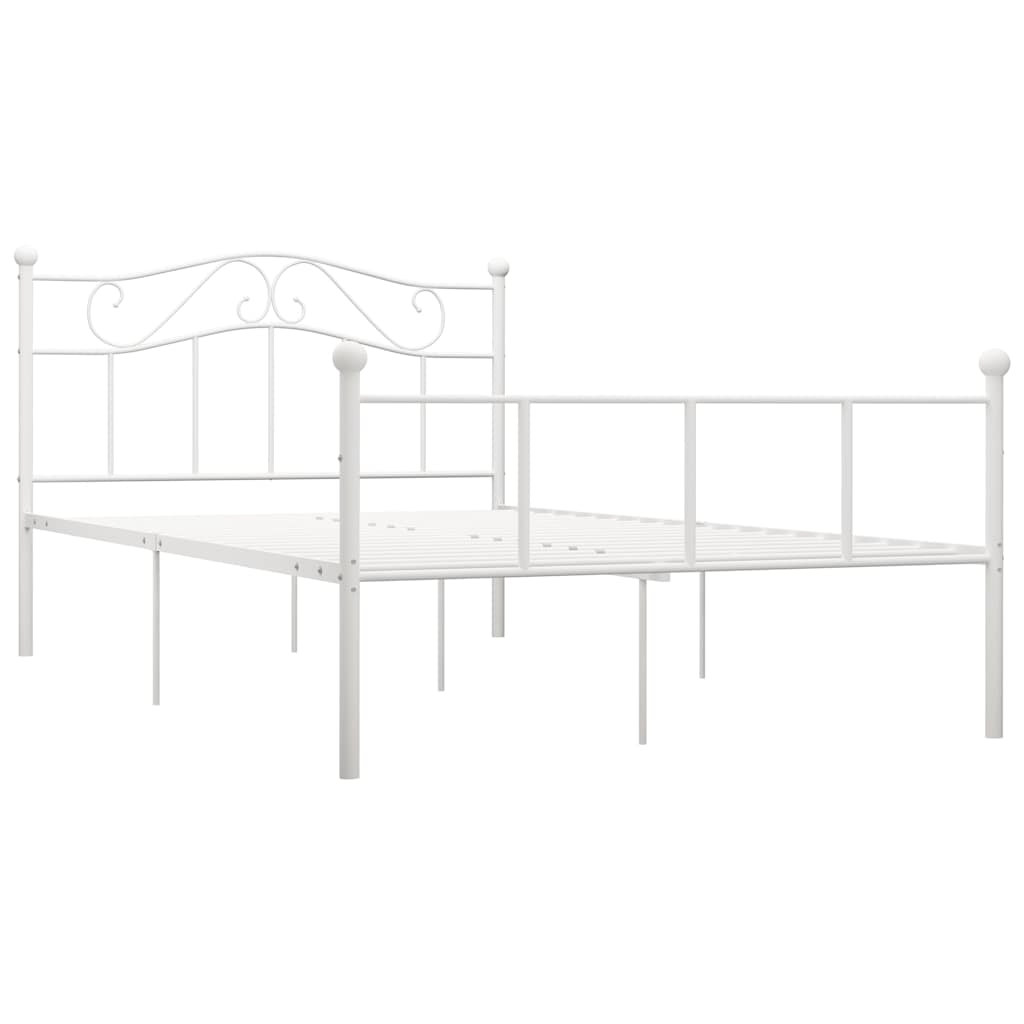 284519 vidaXL Bed Frame without Mattress White Metal 140x200 cm