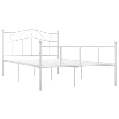 284519 vidaXL Bed Frame without Mattress White Metal 140x200 cm