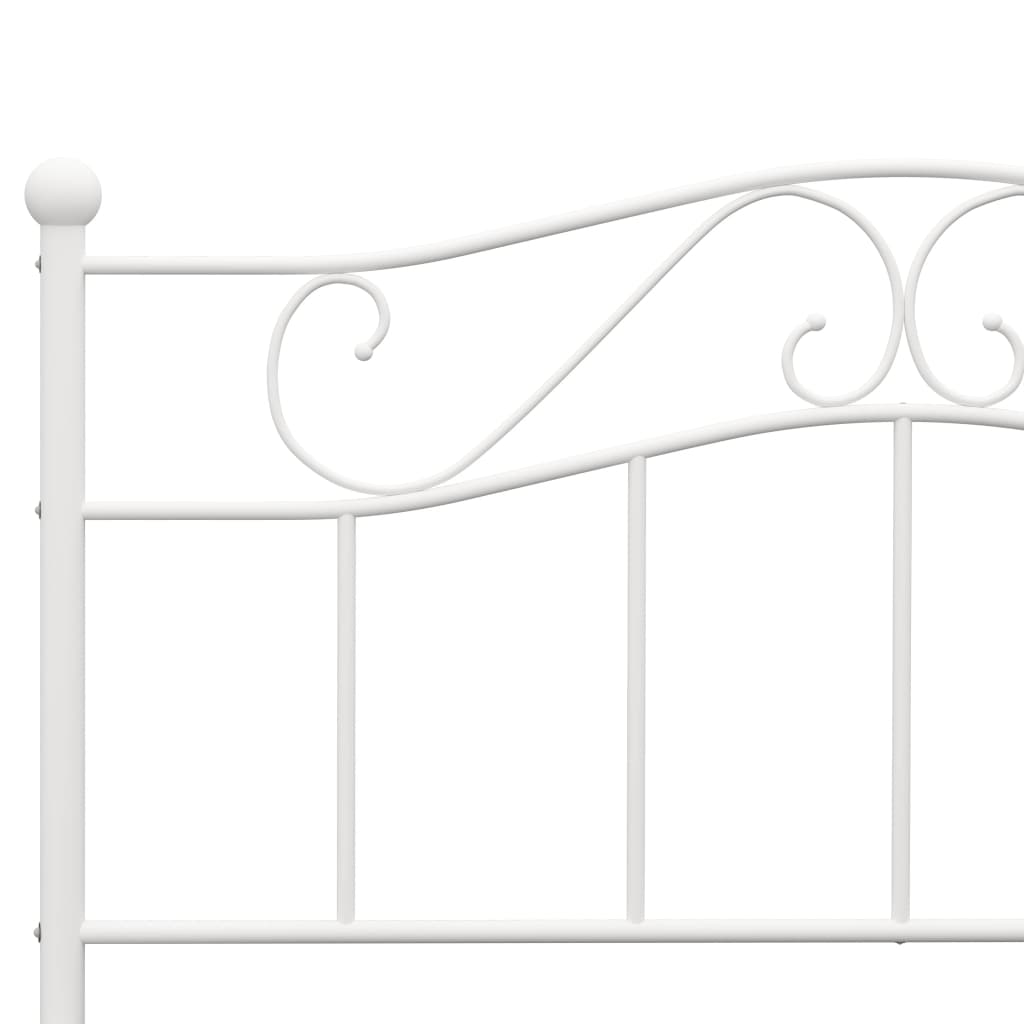 Bed Frame | White | Metal | Double | Durable | Bed Frame | Rectangular