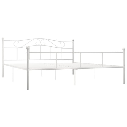 284522 vidaXL Bed Frame without Mattress White Metal 200x200 cm
