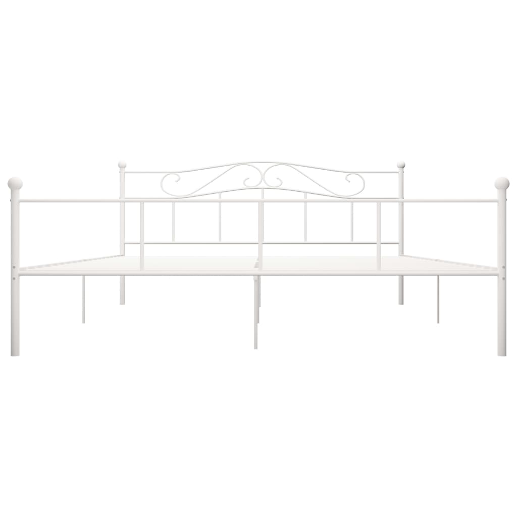 284522 vidaXL Bed Frame without Mattress White Metal 200x200 cm