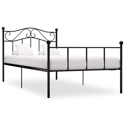 Bed Frame without Mattress Black Metal 90x200 cm