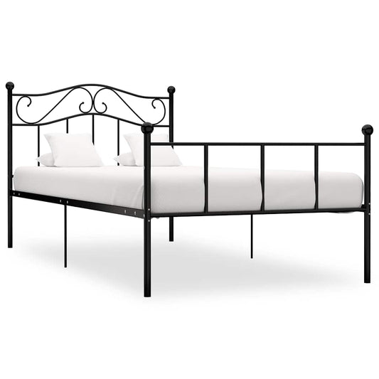 Bed Frame without Mattress Black Metal 90x200 cm