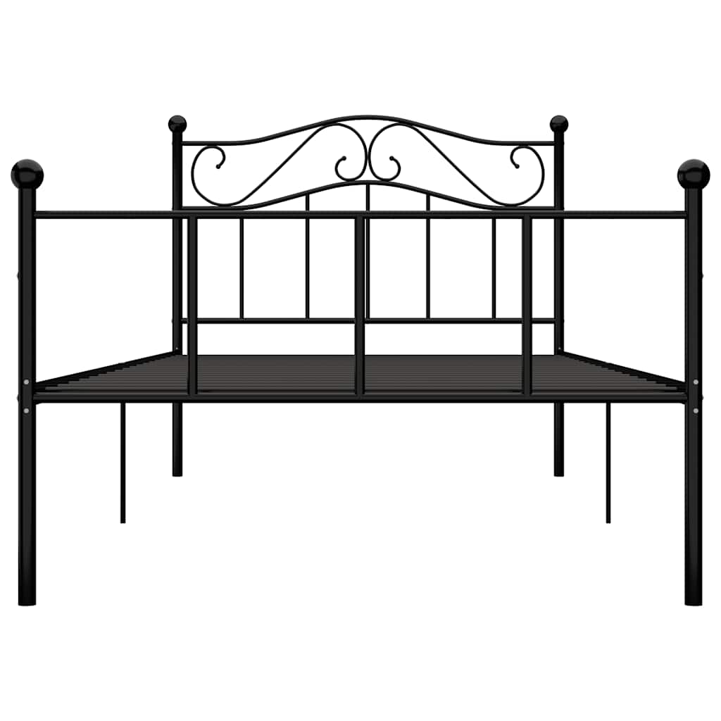 Bed Frame without Mattress Black Metal 90x200 cm