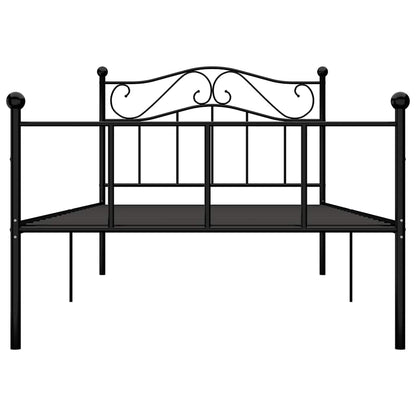 Bed Frame without Mattress Black Metal 90x200 cm