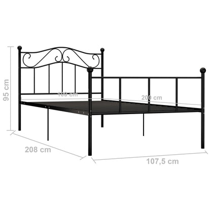 Bed Frame | Black | Metal | Single | Durable | Bed Frame | Rectangular