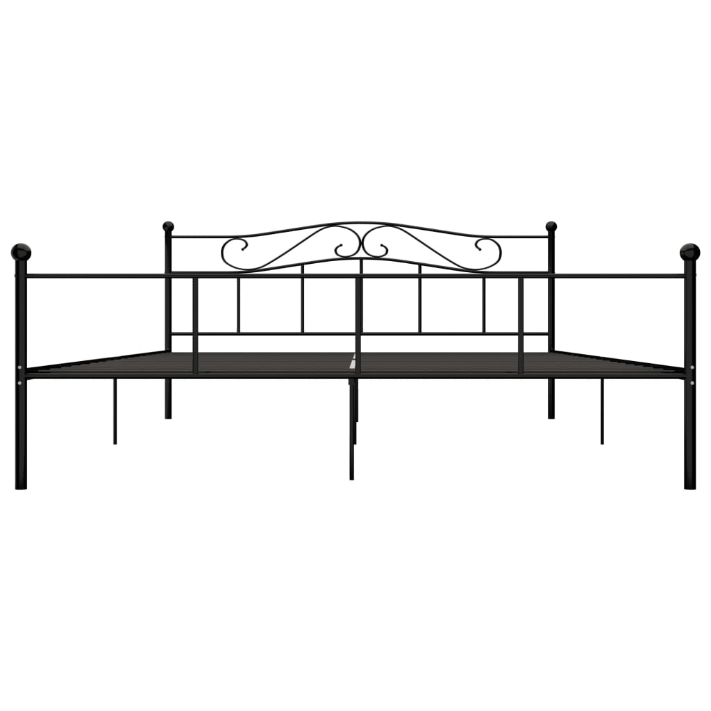 284529 vidaXL Bed Frame without Mattress Black Metal 200x200 cm