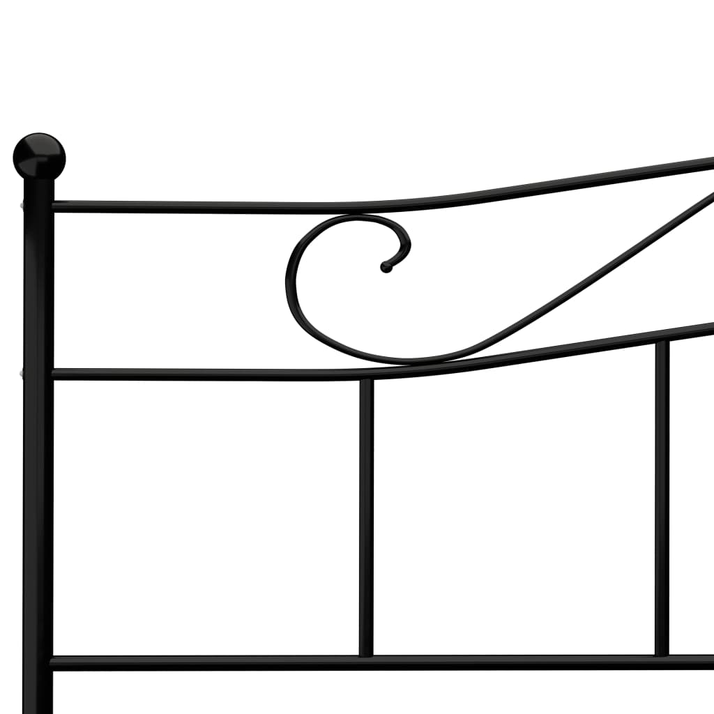 284529 vidaXL Bed Frame without Mattress Black Metal 200x200 cm