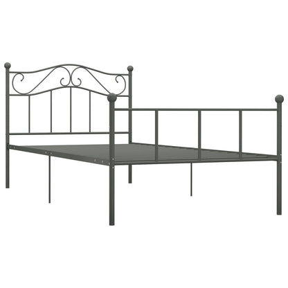 284531 vidaXL Bed Frame without Mattress Grey Metal 100x200 cm
