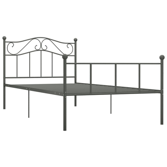 Bed Frame | Grey | Metal | Single | Durable | Bed Frame | Rectangular