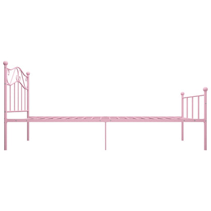 284538 vidaXL Bed Frame without Mattress Pink Metal 100x200 cm