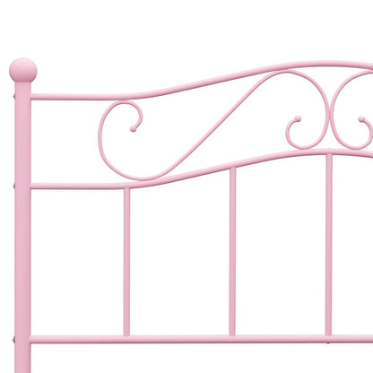 Bed Frame without Mattress Pink Metal 120x200 cm