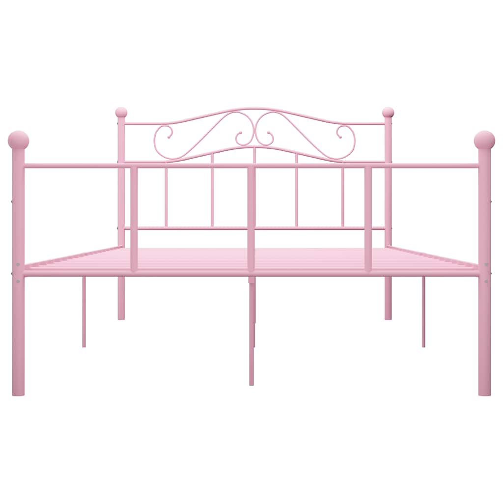 284540 vidaXL Bed Frame without Mattress Pink Metal 140x200 cm