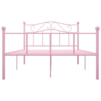 284540 vidaXL Bed Frame without Mattress Pink Metal 140x200 cm