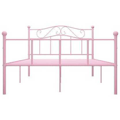 Bed Frame | Pink | Metal | Double | Durable | Bed Frame | Rectangular