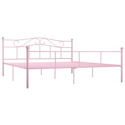 284543 vidaXL Bed Frame without Mattress Pink Metal 200x200 cm