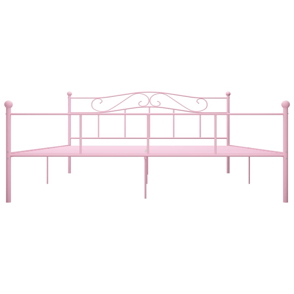 284543 vidaXL Bed Frame without Mattress Pink Metal 200x200 cm