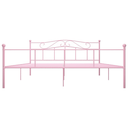284543 vidaXL Bed Frame without Mattress Pink Metal 200x200 cm