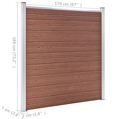 Garden Fence WPC 1218x186 cm Brown