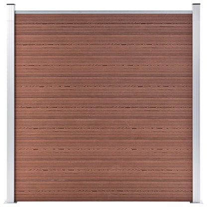 WPC Fence Set 2 Square + 1 Slanted 446x186 cm Brown