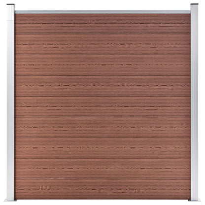 WPC Fence Set 3 Square + 1 Slanted 619x186 cm Brown