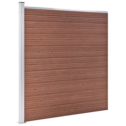 WPC Fence Set 3 Square + 1 Slanted 619x186 cm Brown
