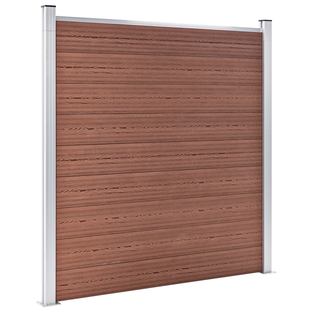 WPC Fence Set 6 Square + 1 Slanted 1138x186 cm Brown