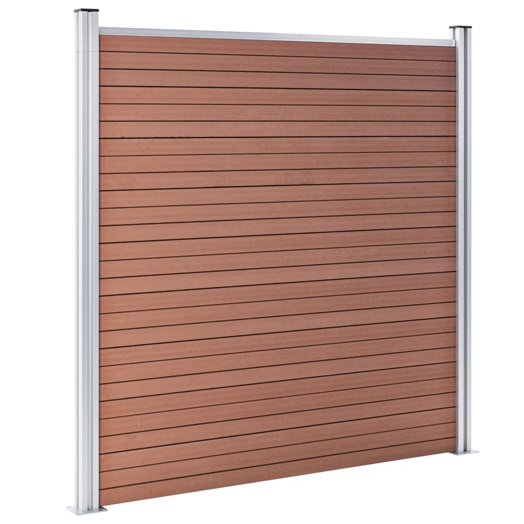WPC Fence Set 6 Square + 1 Slanted 1138x186 cm Brown
