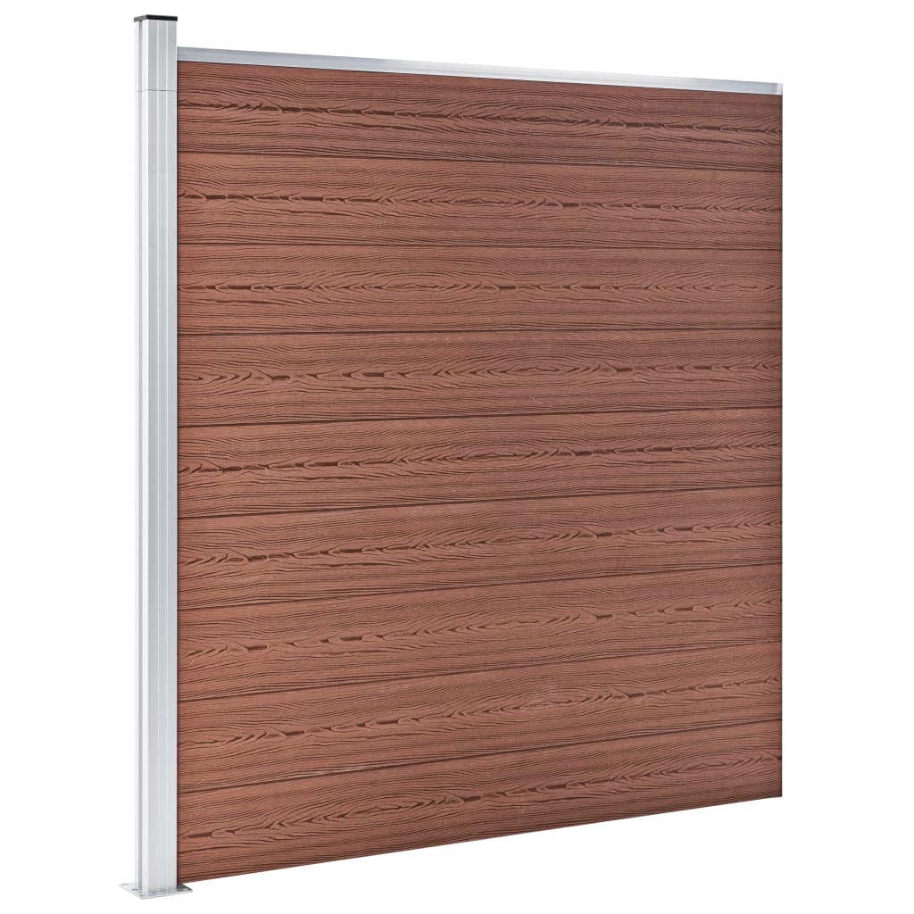WPC Fence Set 6 Square + 1 Slanted 1138x186 cm Brown