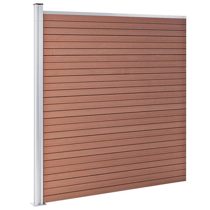 WPC Fence Set 6 Square + 1 Slanted 1138x186 cm Brown